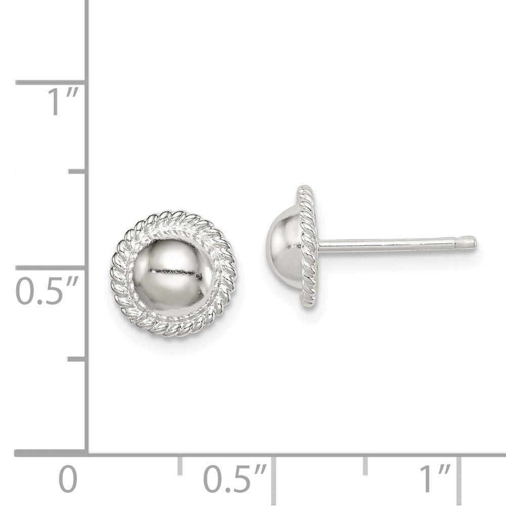 Sterlingsilber 8mm Knopf Ohrringe