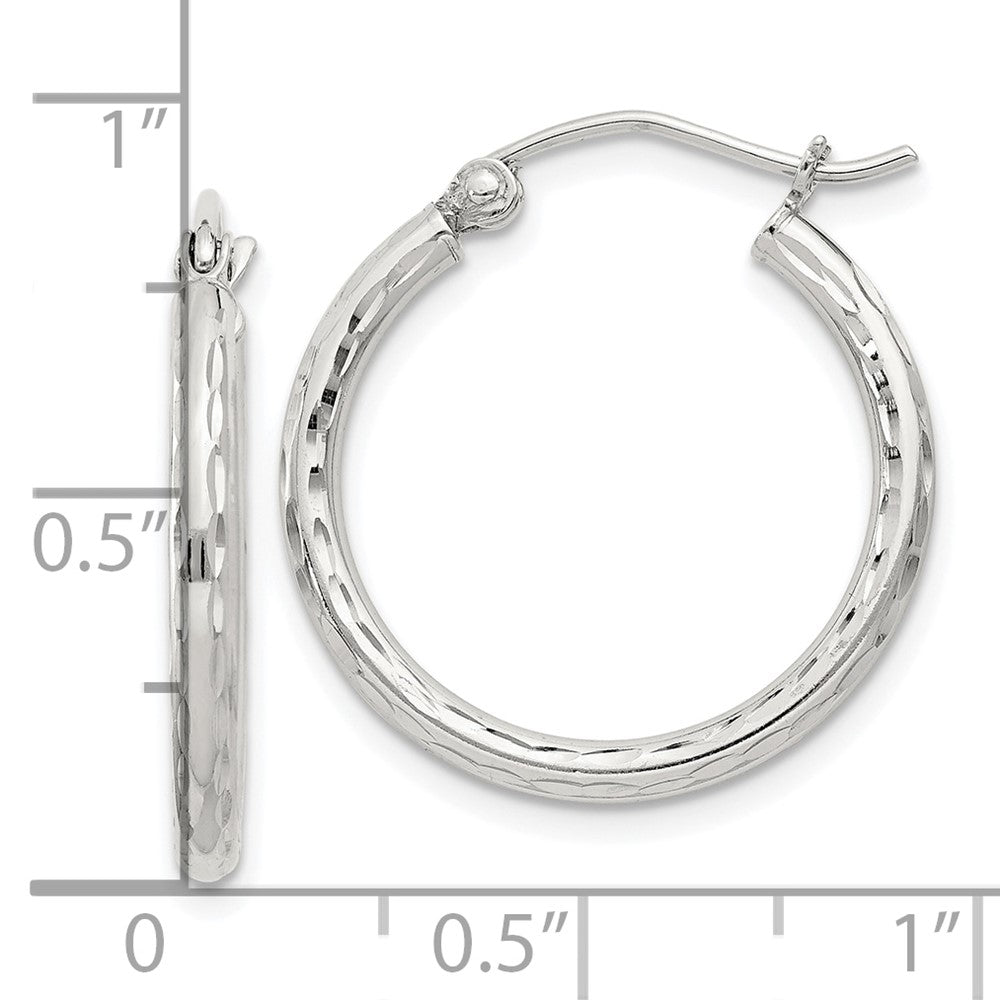 Sterlingsilber 2mm Diamantiert Creolen