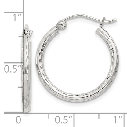 Sterlingsilber 2mm Diamantiert Creolen