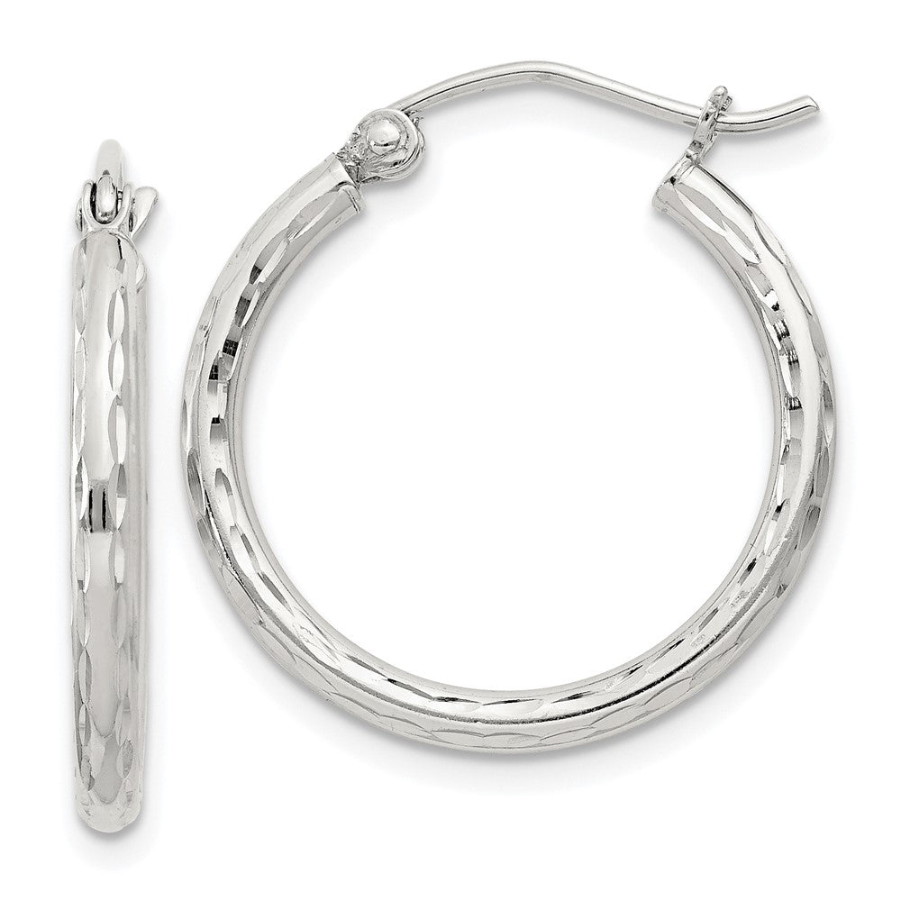 Sterlingsilber 2mm Diamantiert Creolen