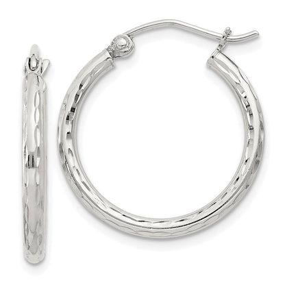 Sterlingsilber 2mm Diamantiert Creolen
