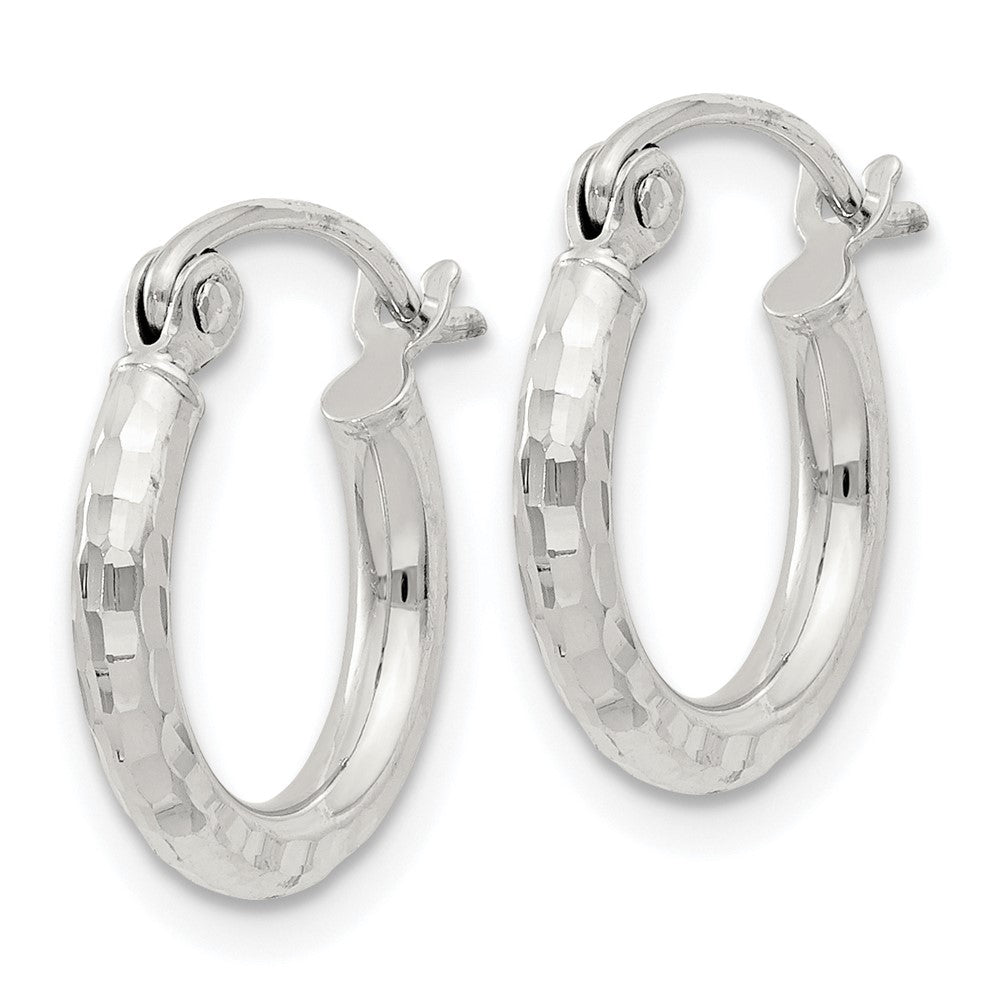 Sterlingsilber 2mm Diamantiert Creolen