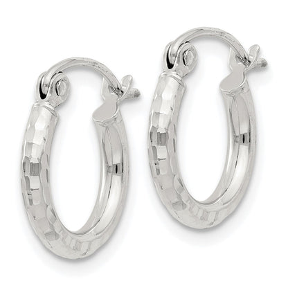 Sterlingsilber 2mm Diamantiert Creolen