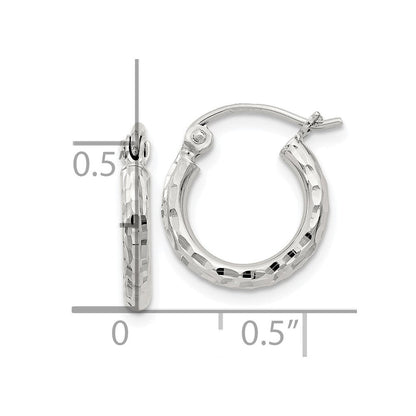 Sterlingsilber 2mm Diamantiert Creolen