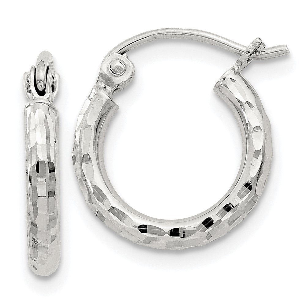 Sterlingsilber 2mm Diamantiert Creolen