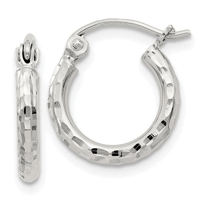 Sterlingsilber 2mm Diamantiert Creolen
