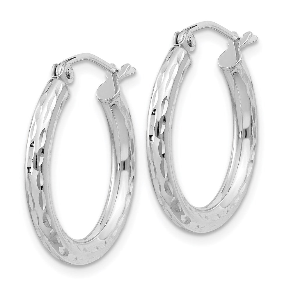 Sterlingsilber Rhodiniert 2.5mm Diamantiert Creolen