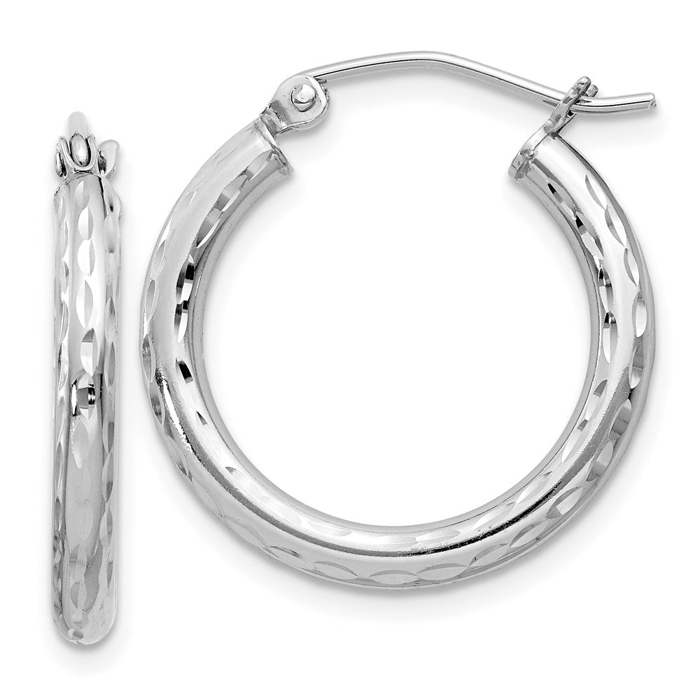 Sterlingsilber Rhodiniert 2.5mm Diamantiert Creolen
