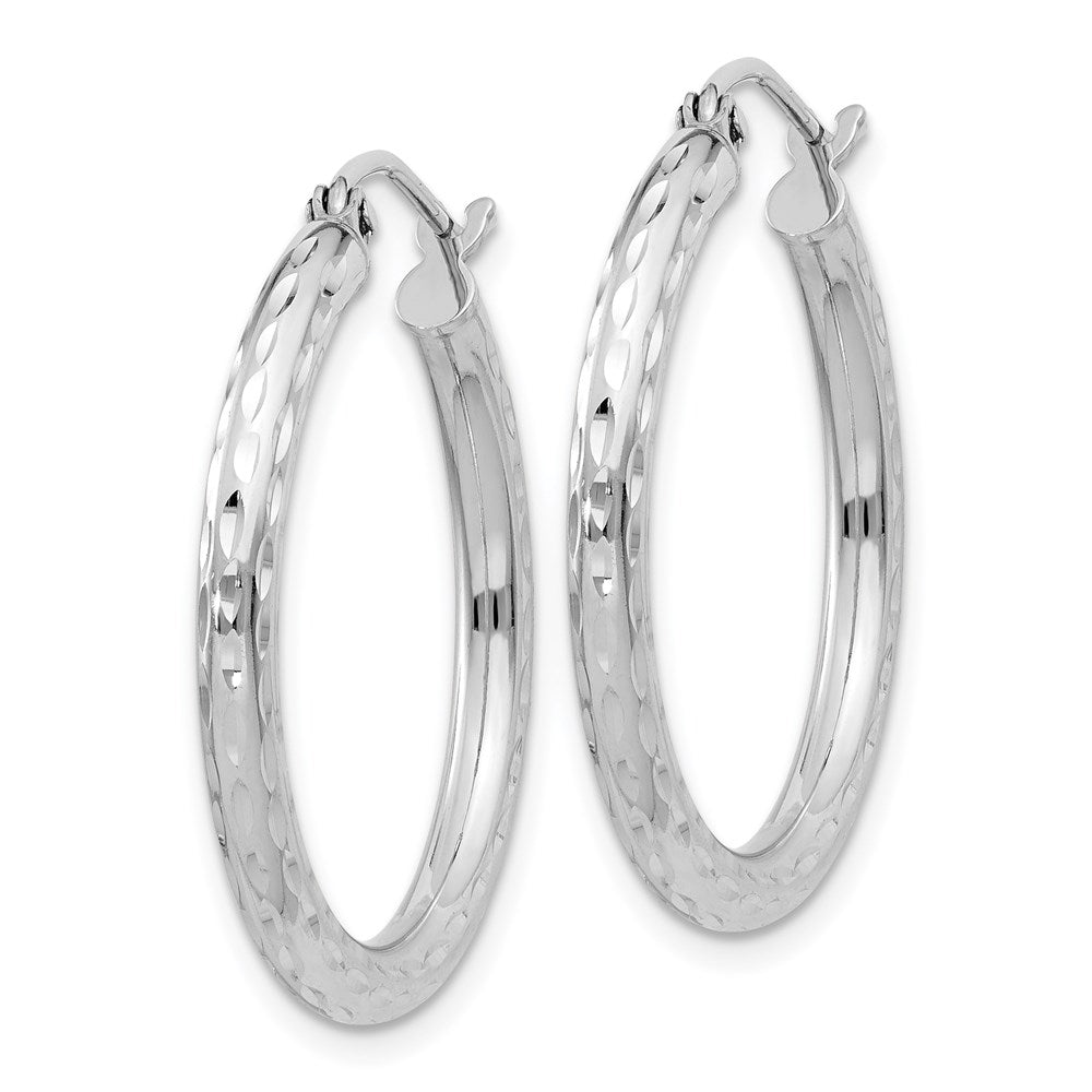 Sterlingsilber Rhodiniert 2.5mm Diamantiert Creolen
