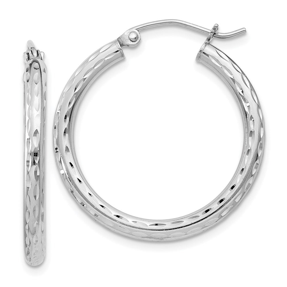 Sterlingsilber Rhodiniert 2.5mm Diamantiert Creolen