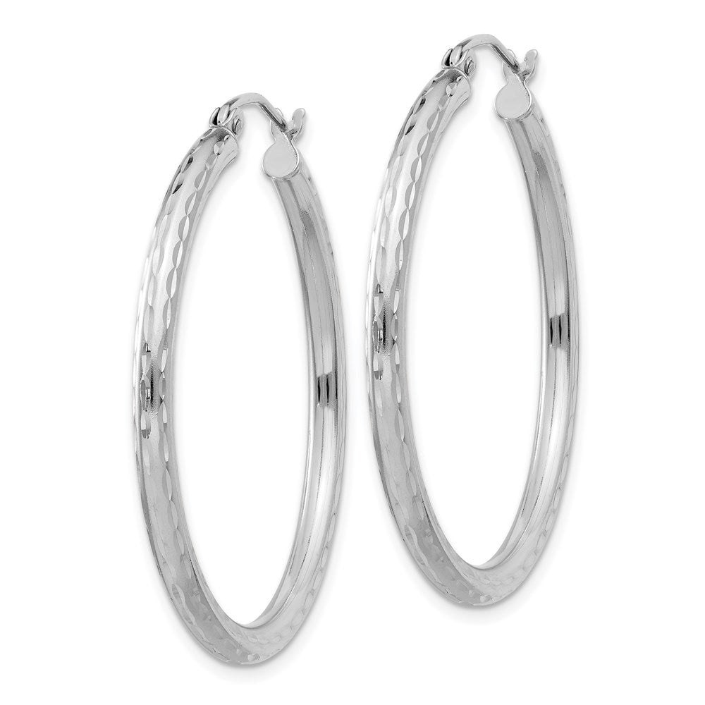 Sterlingsilber Rhodiniert 2.5mm Diamantiert Creolen