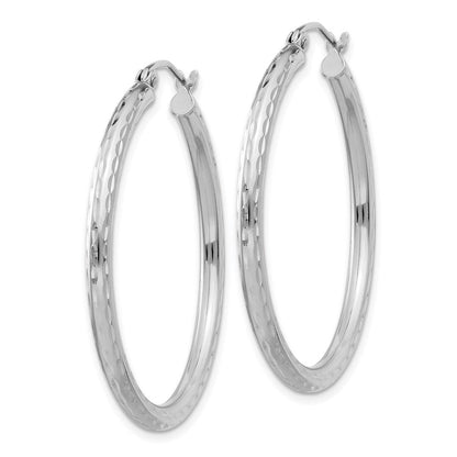 Sterlingsilber Rhodiniert 2.5mm Diamantiert Creolen