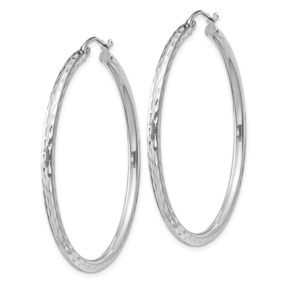 Sterlingsilber Rhodiniert 2.5mm Diamantiert Creolen