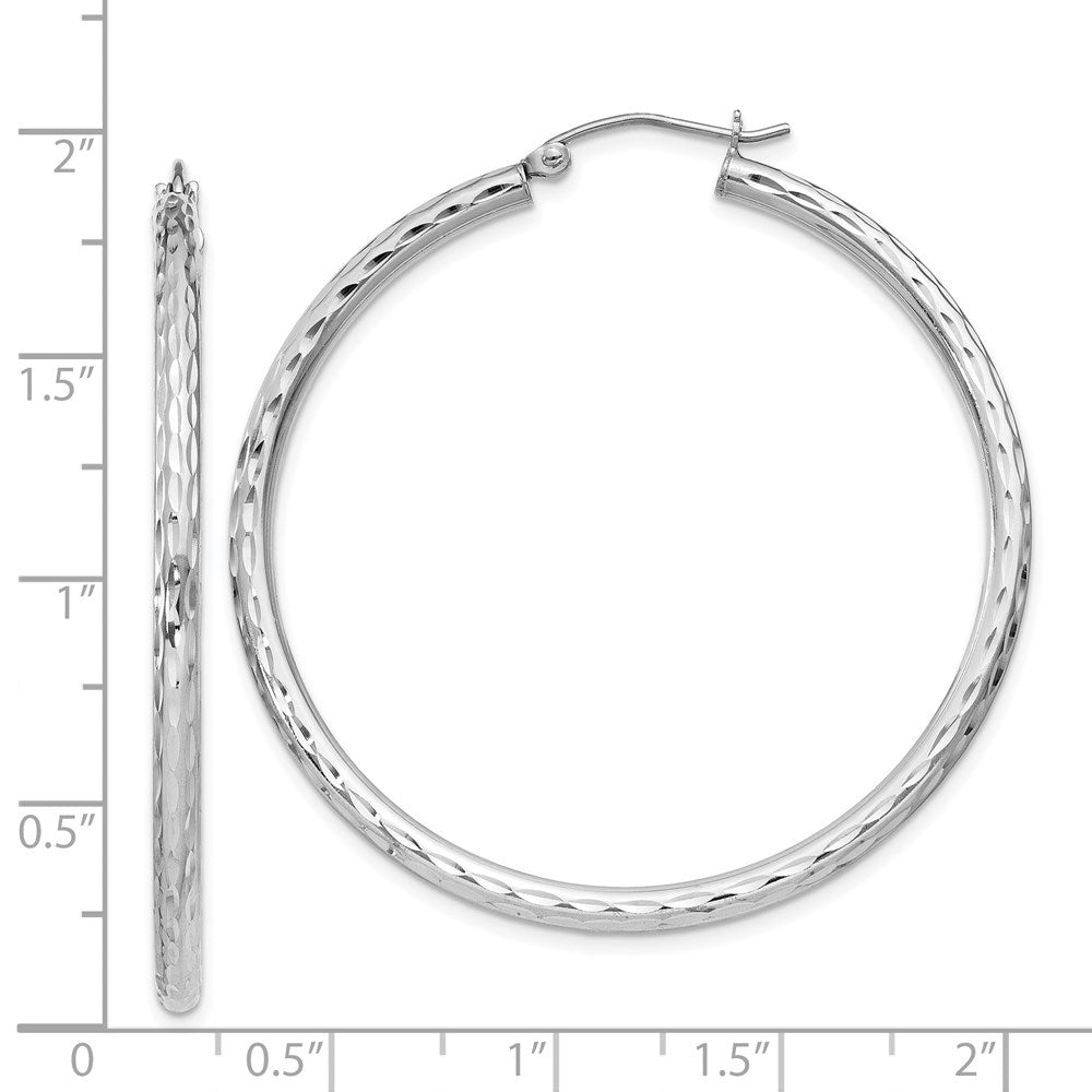 Sterlingsilber Rhodiniert 2.5mm Diamantiert Creolen