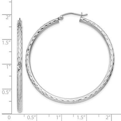 Sterlingsilber Rhodiniert 2.5mm Diamantiert Creolen
