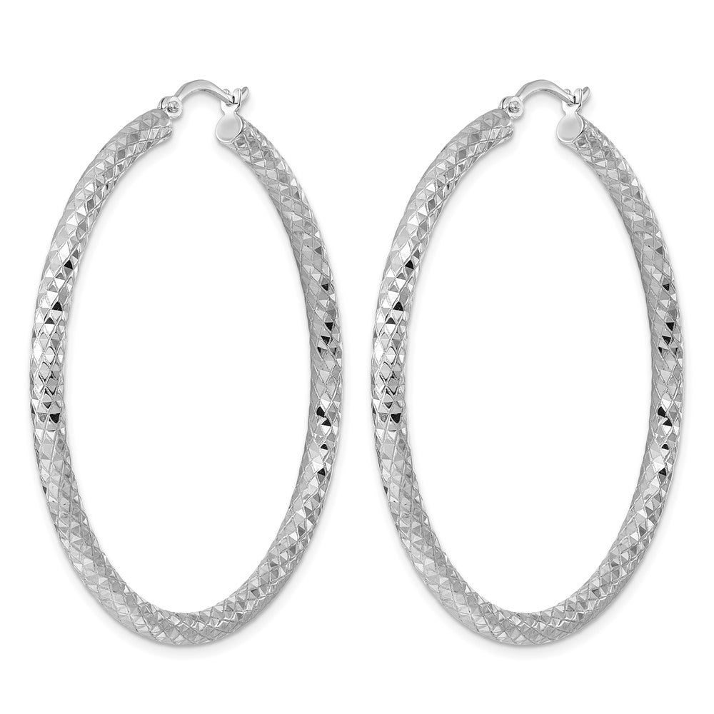Sterlingsilber Rhodiniert 3.00mm Diamantiert Creolen