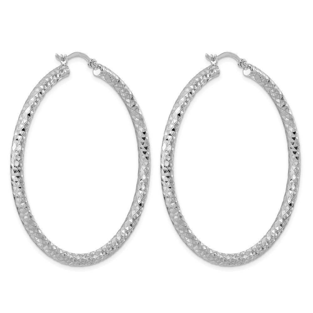 Sterlingsilber Rhodiniert 3.00mm Diamantiert Creolen