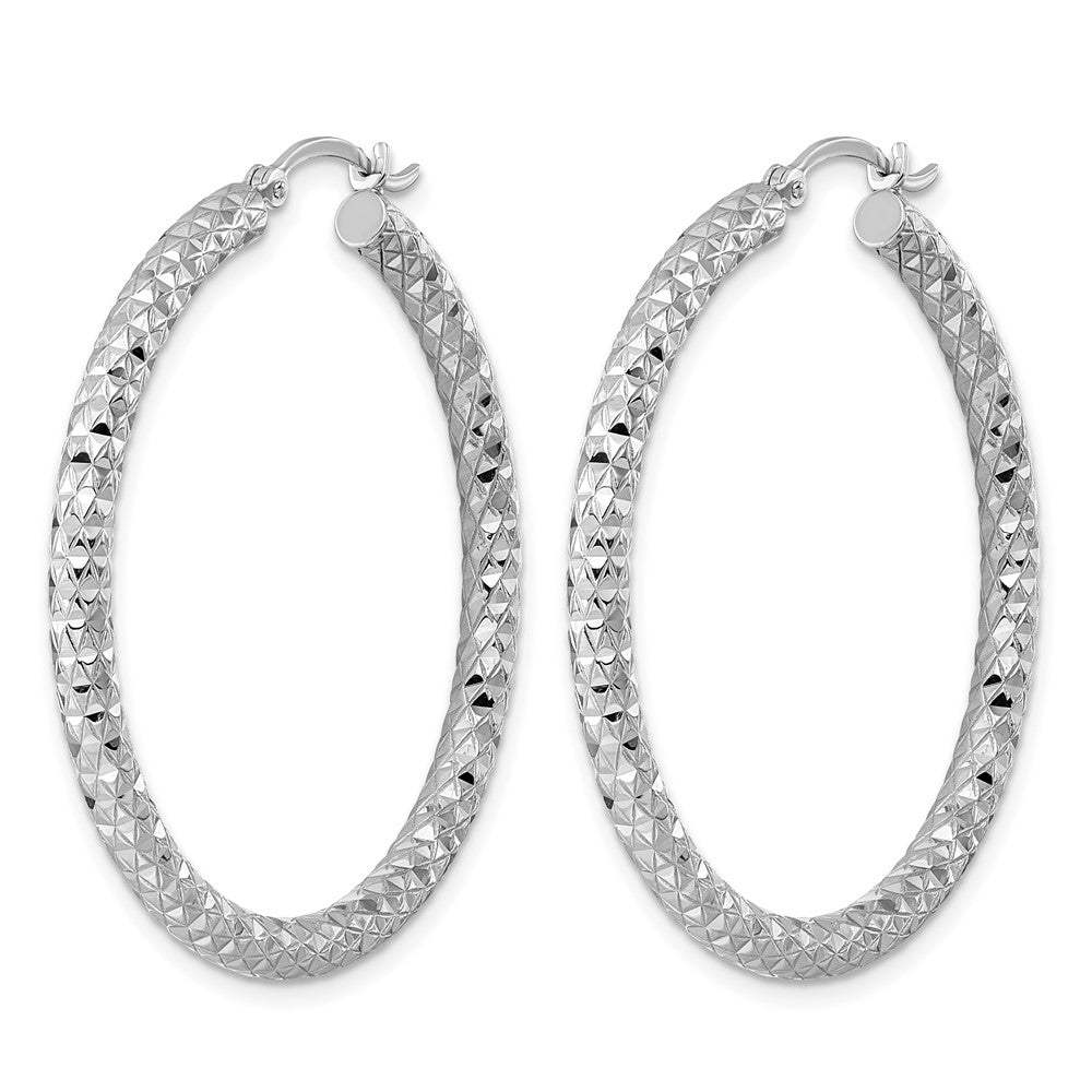 Sterlingsilber Rhodiniert 3.00mm Diamantiert Creolen