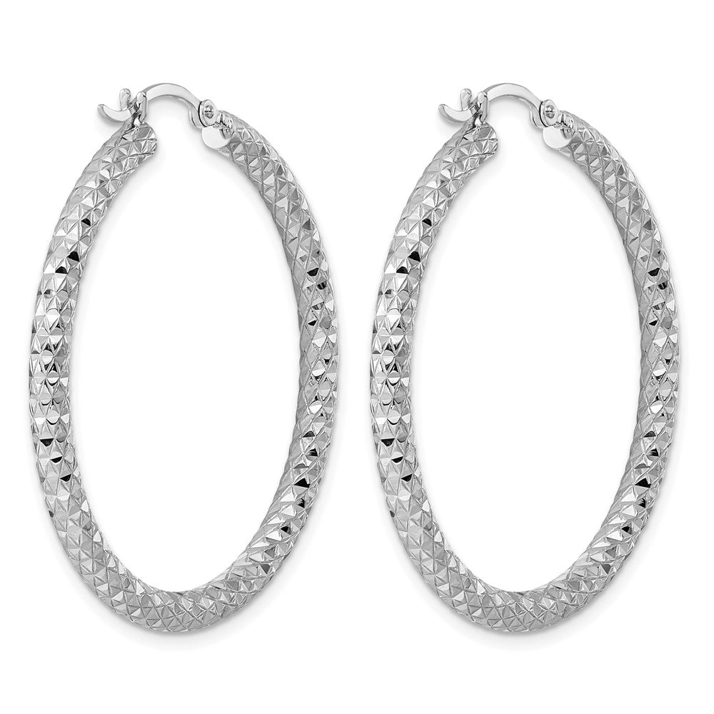 Sterlingsilber Rhodiniert 3.00mm Diamantiert Creolen