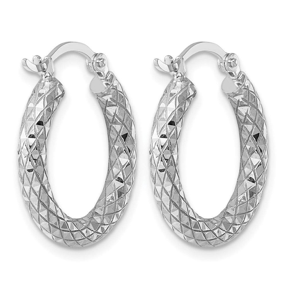 Sterlingsilber Rhodiniert 3.00mm Diamantiert Creolen