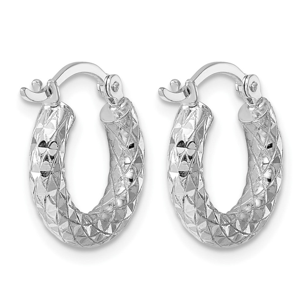 Sterlingsilber Rhodiniert 3.00mm Diamantiert Creolen