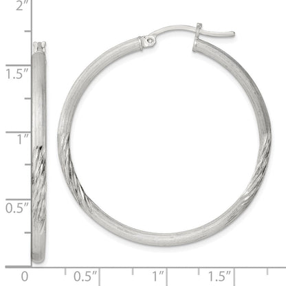 Sterlingsilber 2.5mm Poliert/satin Diamantiert Creolen