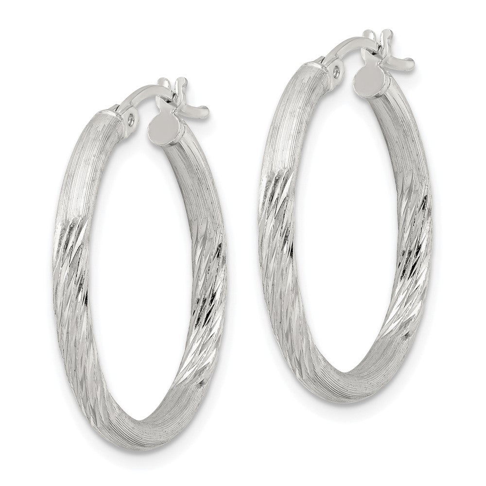 Sterlingsilber 2.5mm Poliert/satin Diamantiert Creolen
