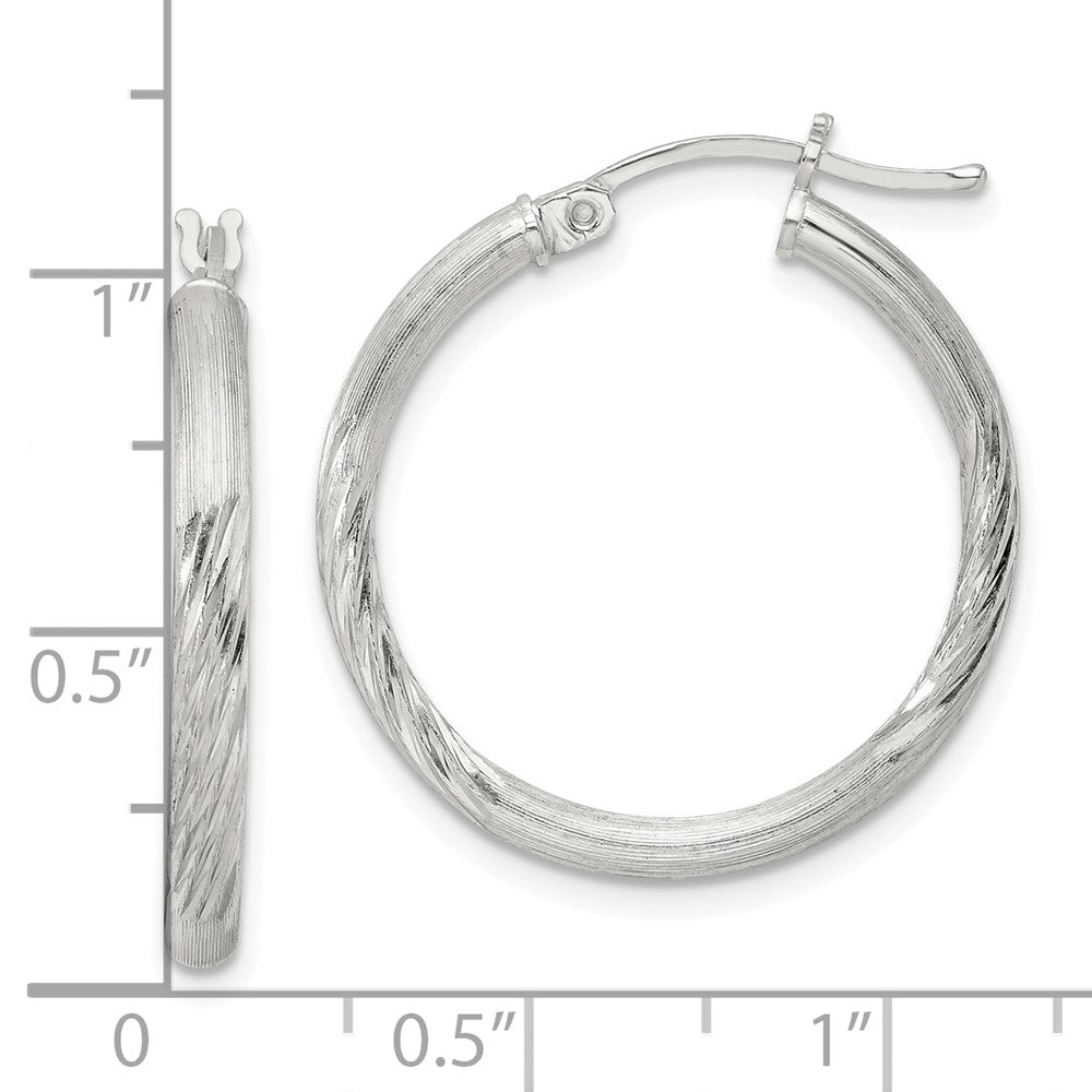 Sterlingsilber 2.5mm Poliert/satin Diamantiert Creolen