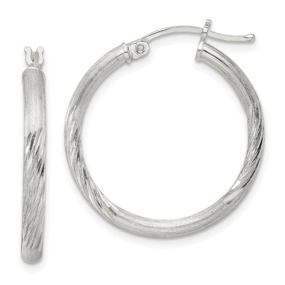 Sterlingsilber 2.5mm Poliert/satin Diamantiert Creolen
