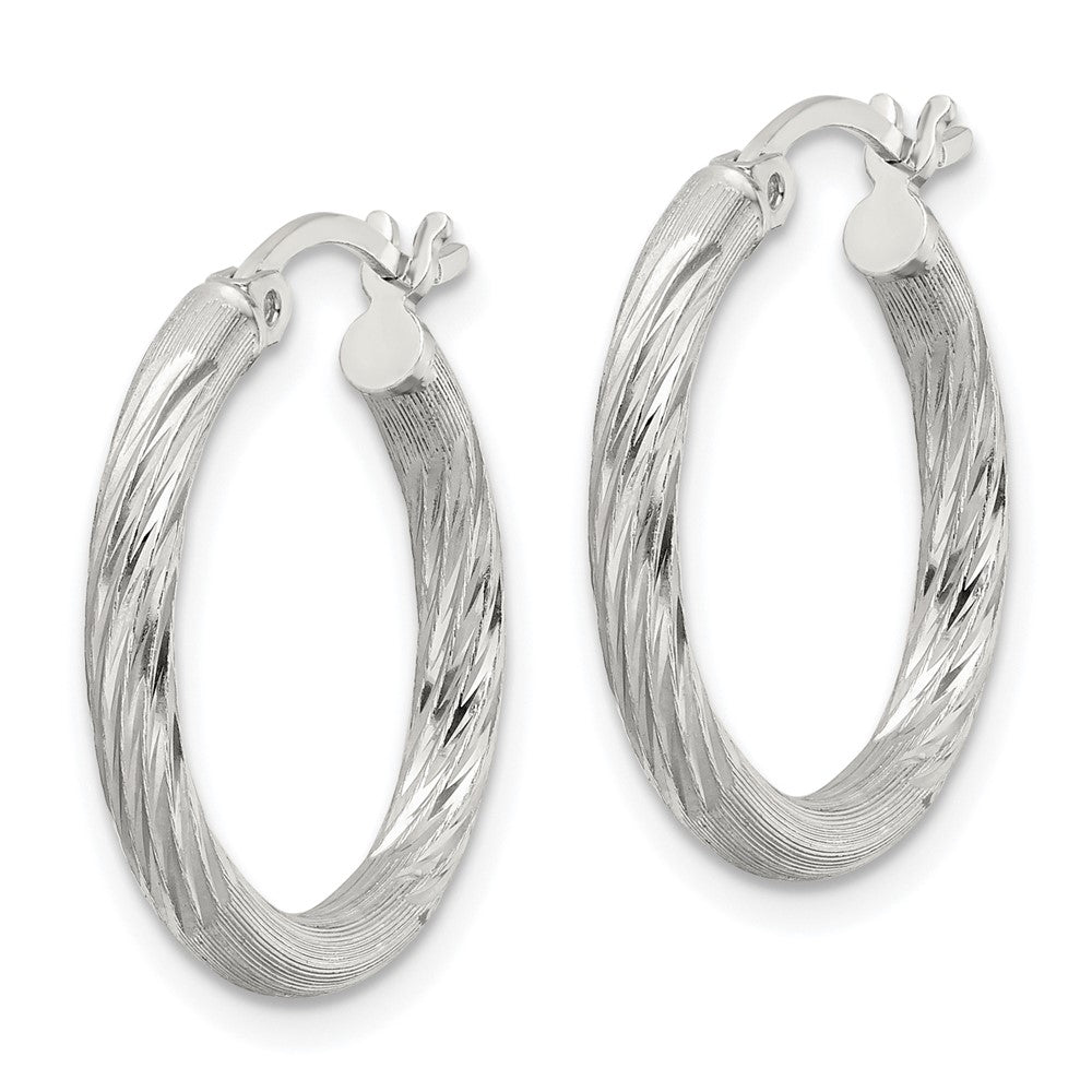 Sterlingsilber 2.5mm Poliert/satin Diamantiert Creolen