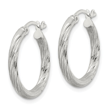 Sterlingsilber 2.5mm Poliert/satin Diamantiert Creolen
