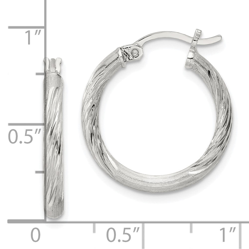 Sterlingsilber 2.5mm Poliert/satin Diamantiert Creolen