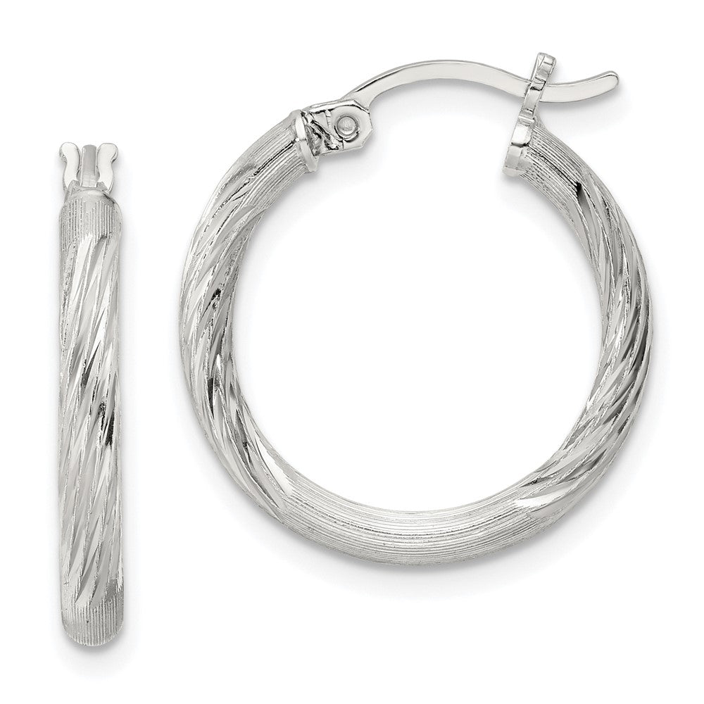 Sterlingsilber 2.5mm Poliert/satin Diamantiert Creolen
