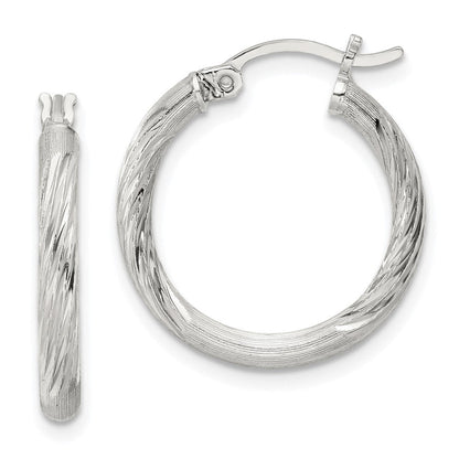 Sterlingsilber 2.5mm Poliert/satin Diamantiert Creolen