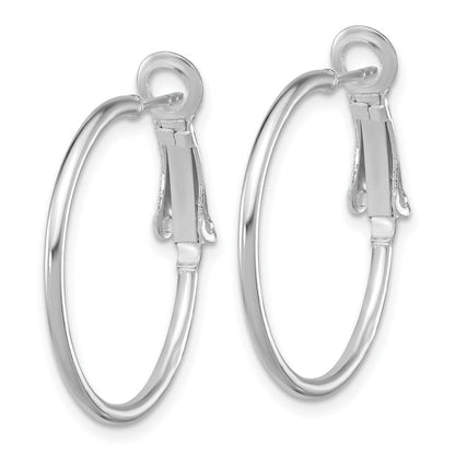 Sterlingsilber Rhodiniert 1.5mm Omega Rückseite Rund Creolen