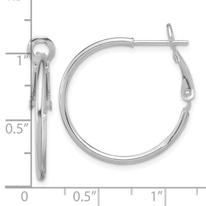 Sterlingsilber Rhodiniert 1.5mm Omega Rückseite Rund Creolen