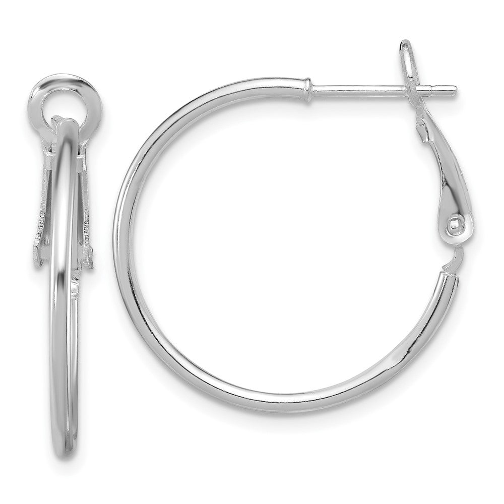 Sterlingsilber Rhodiniert 1.5mm Omega Rückseite Rund Creolen