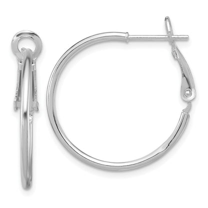 Sterlingsilber Rhodiniert 1.5mm Omega Rückseite Rund Creolen