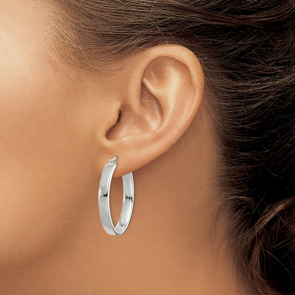 Sterlingsilber Poliert 4.75mm Oval Creolen