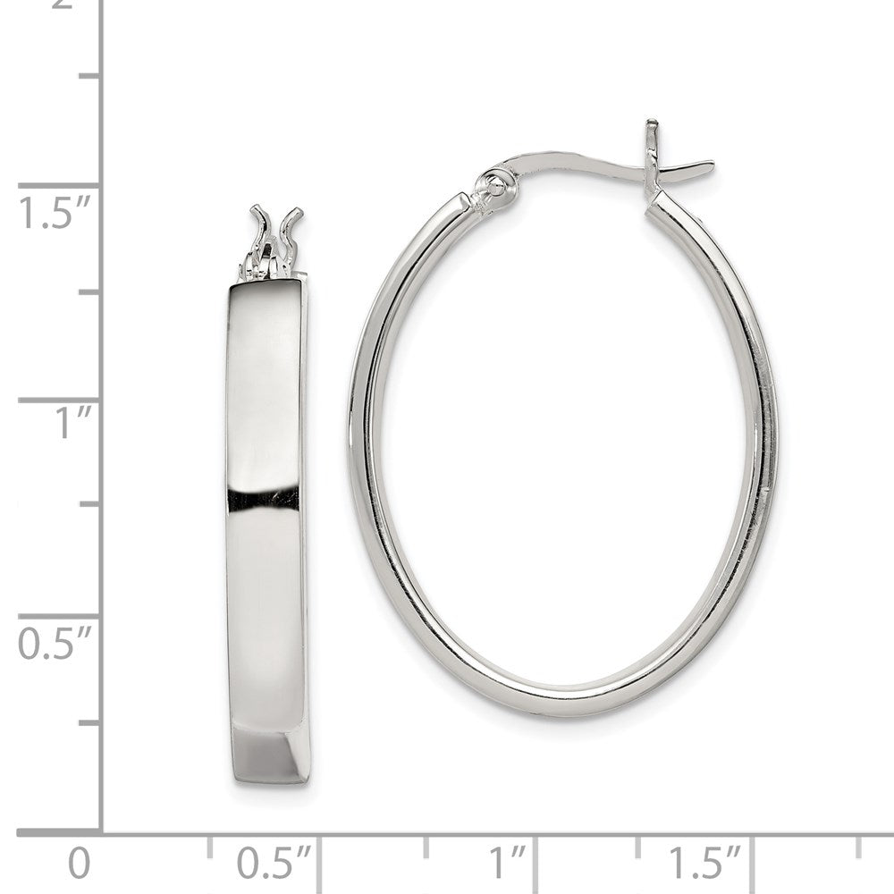 Sterlingsilber Poliert 4.75mm Oval Creolen