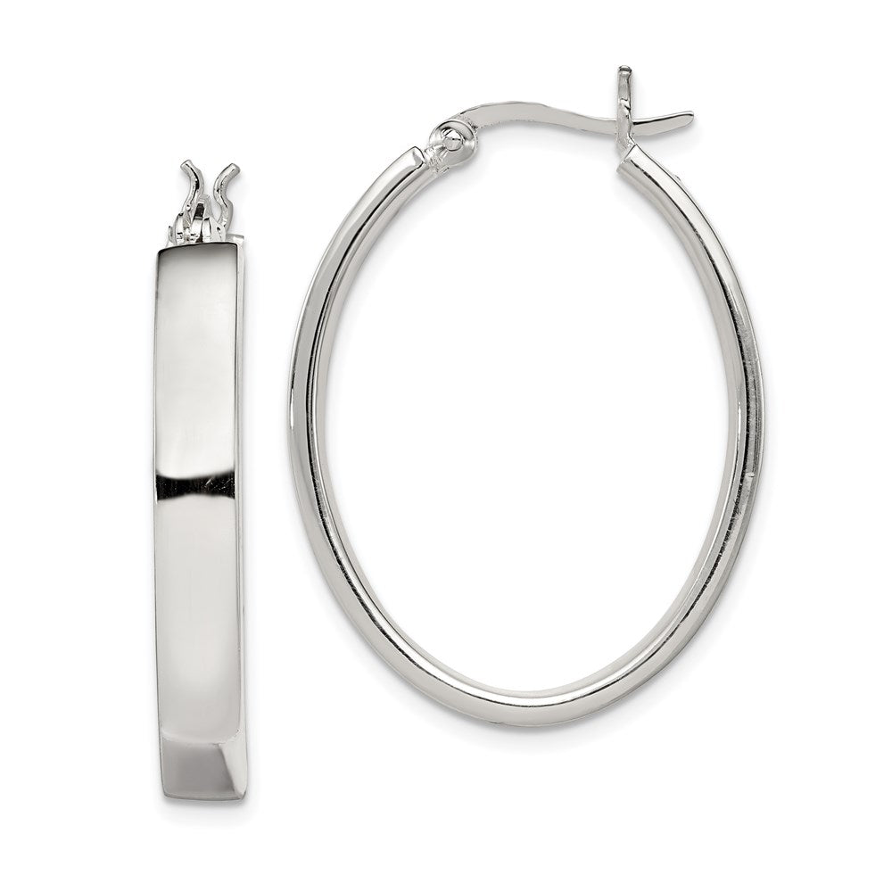 Sterlingsilber Poliert 4.75mm Oval Creolen