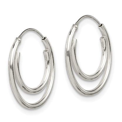 Sterlingsilber Doppelt Endlos Creolen