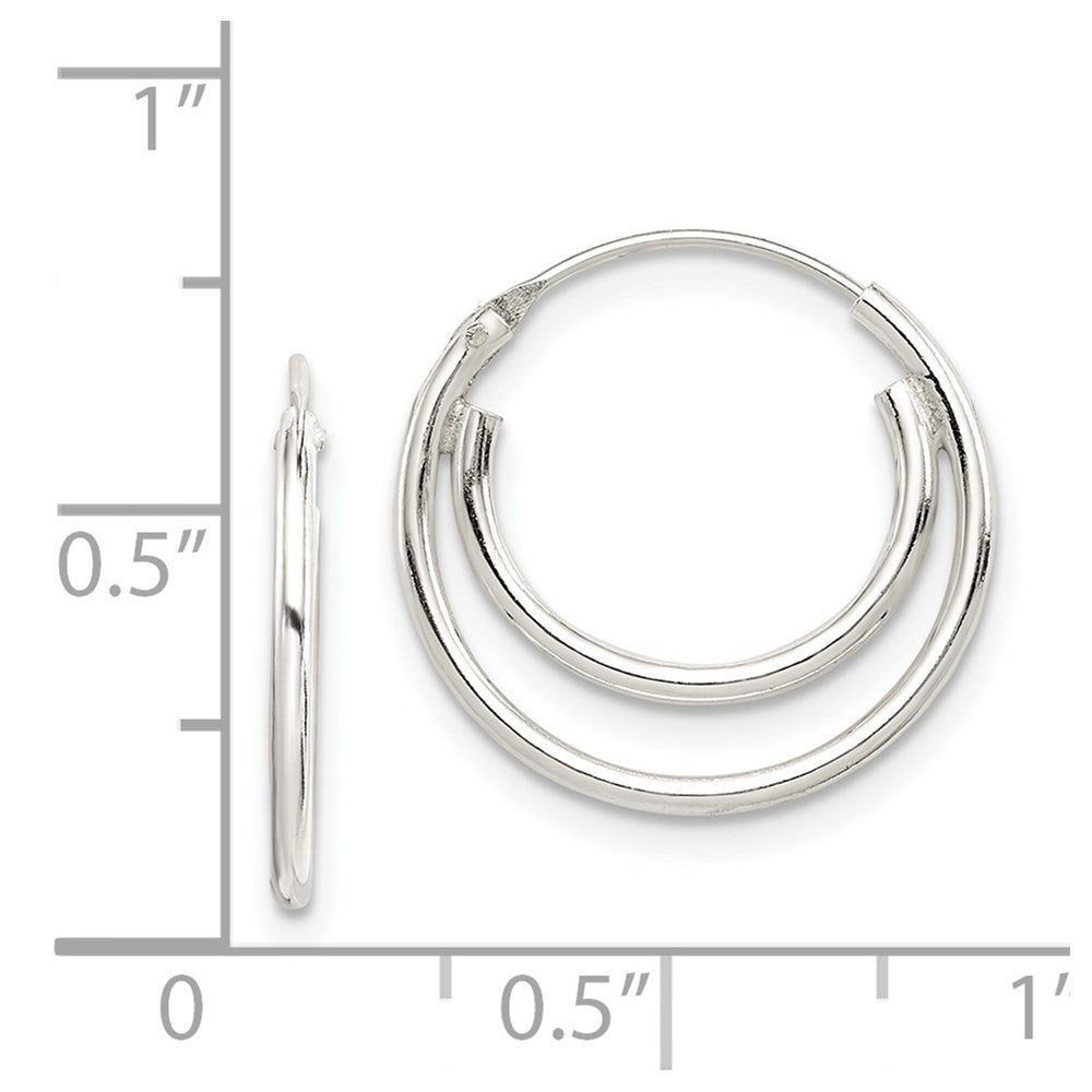 Sterlingsilber Doppelt Endlos Creolen