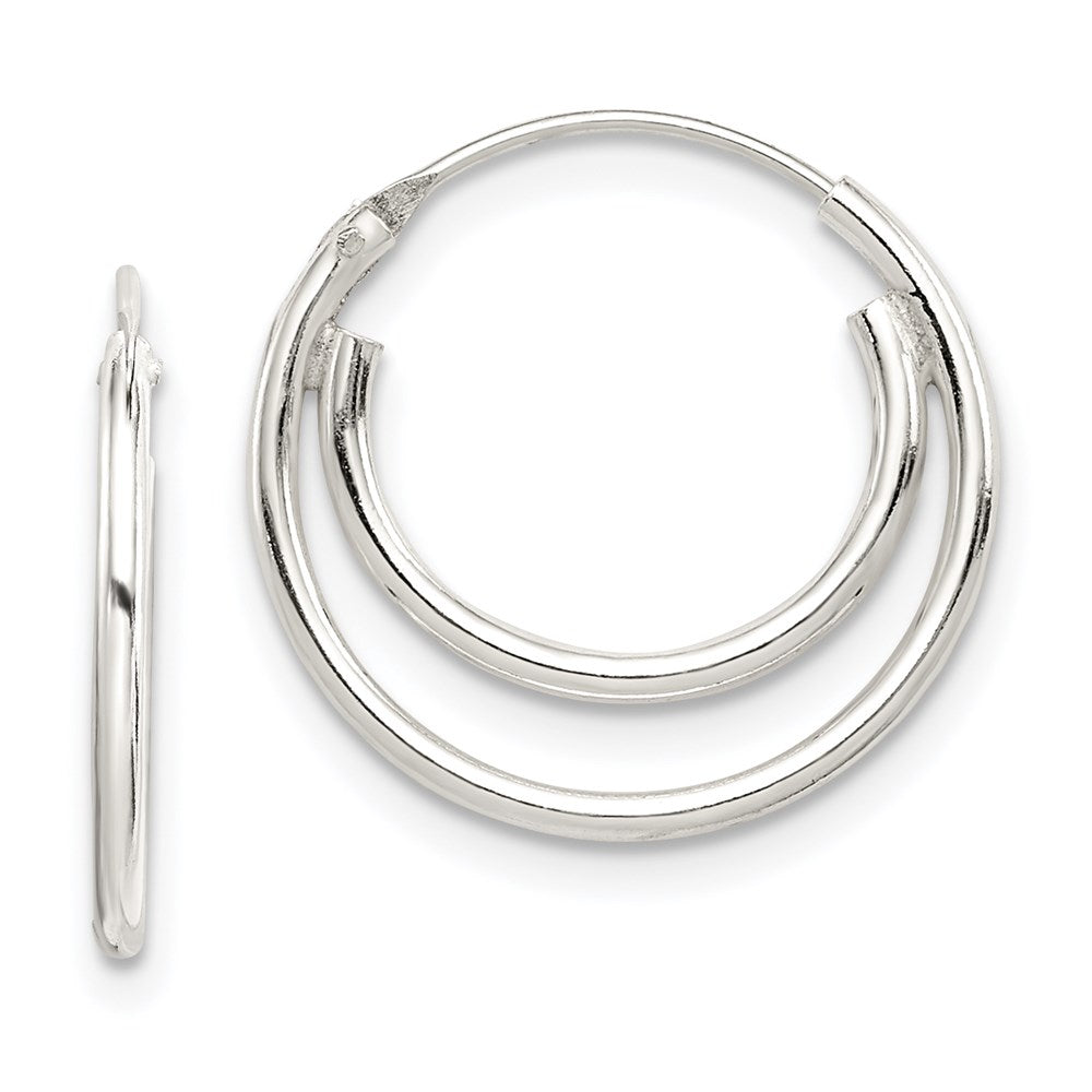 Sterlingsilber Doppelt Endlos Creolen