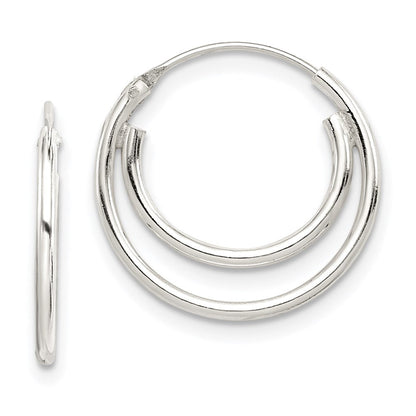 Sterlingsilber Doppelt Endlos Creolen