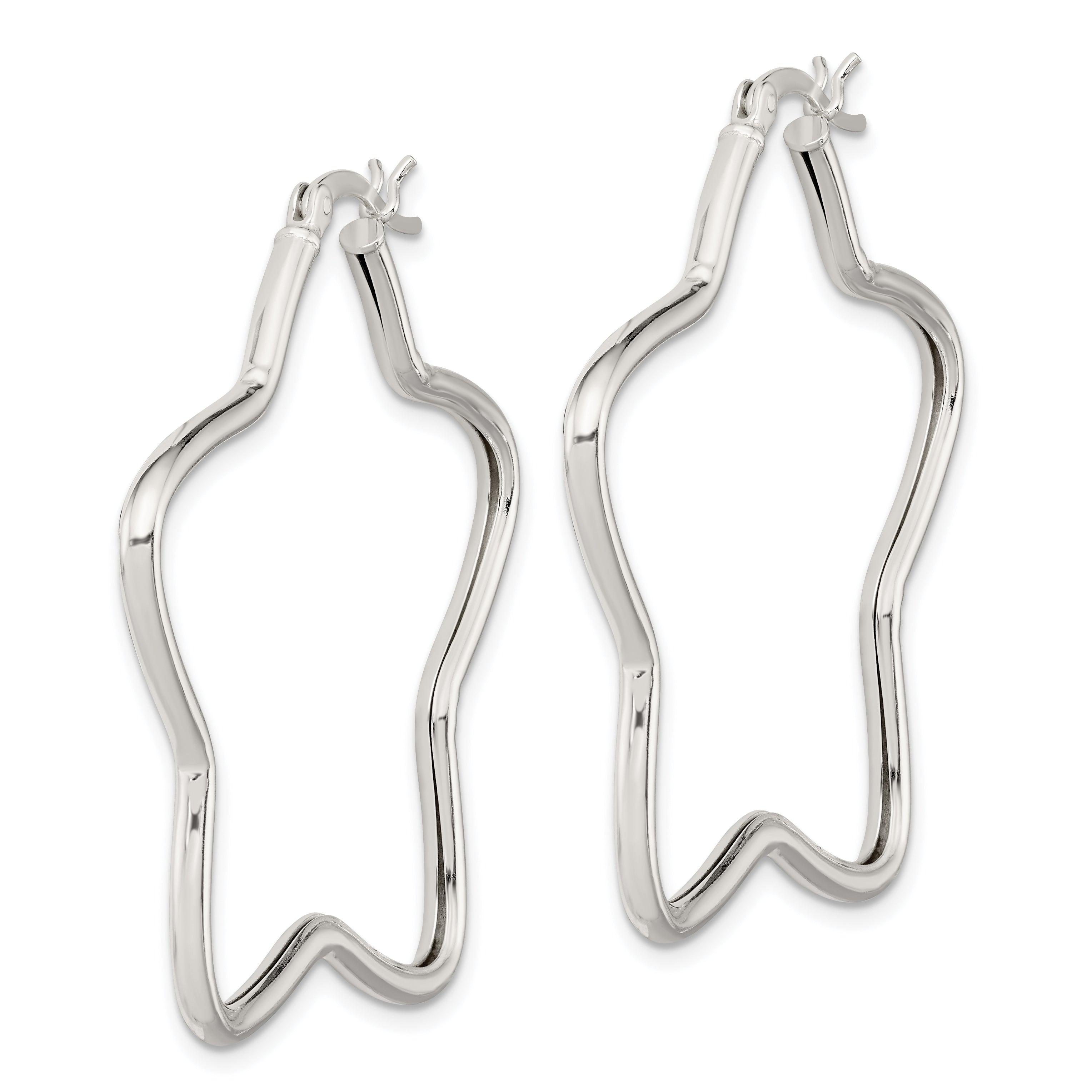 Sterlingsilber Rhodiniert 2mm Stern Creolen