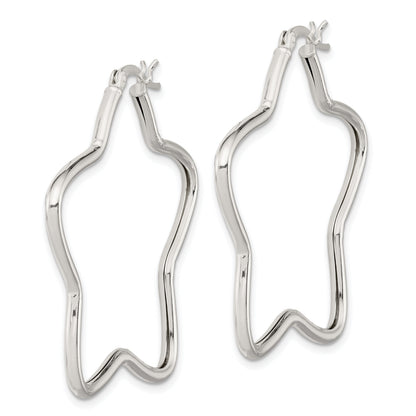 Sterlingsilber Rhodiniert 2mm Stern Creolen