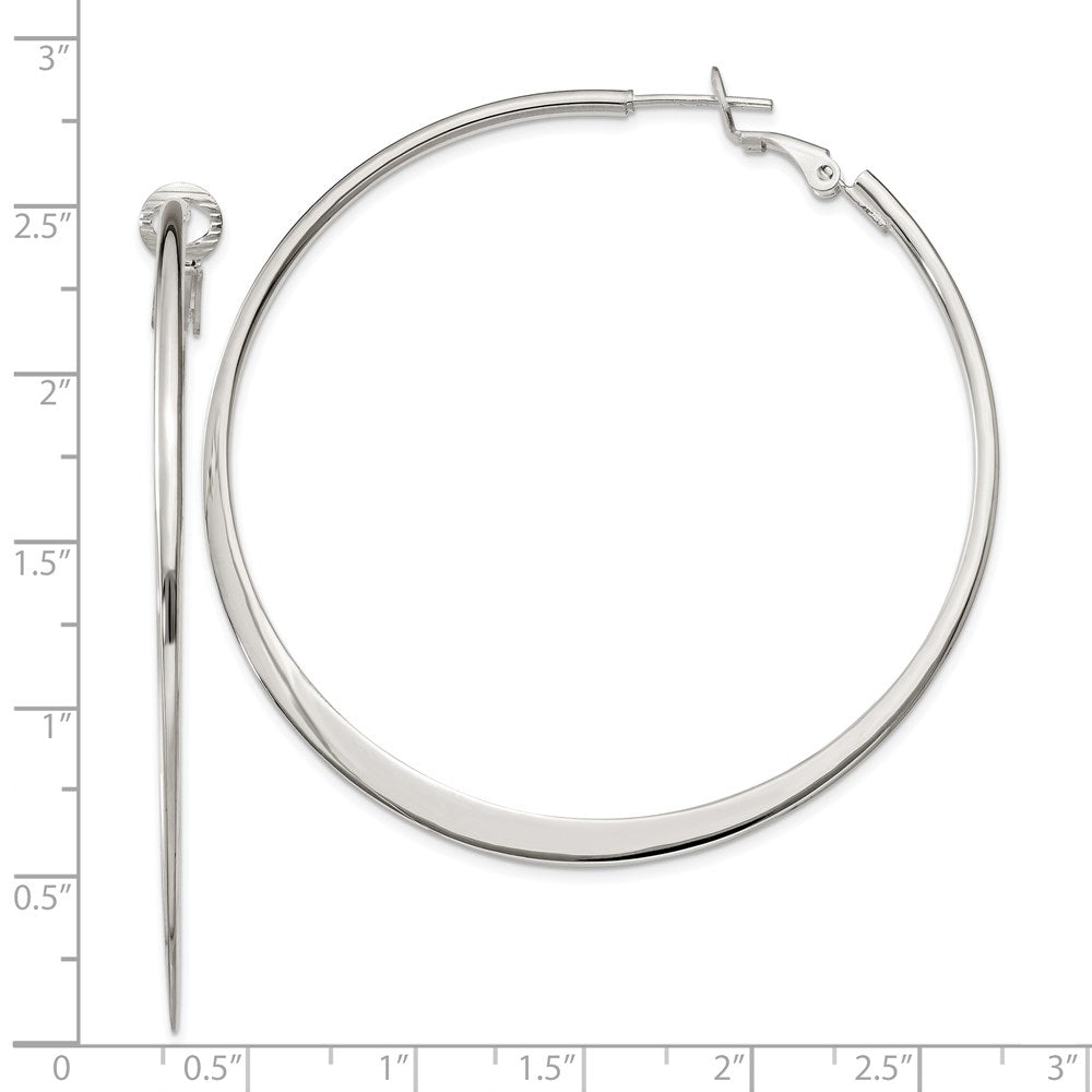 Sterlingsilber Poliert & Verjüngt 1.5mm Omega Rückseite Rund Creolen