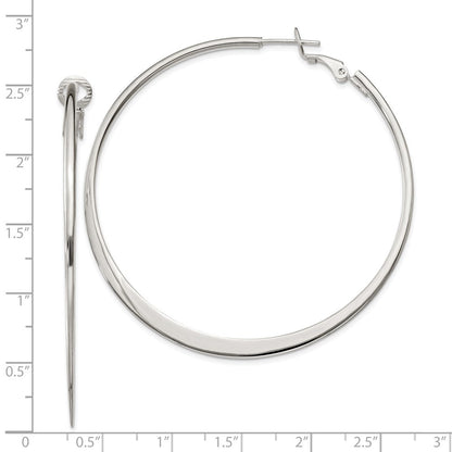 Sterlingsilber Poliert & Verjüngt 1.5mm Omega Rückseite Rund Creolen