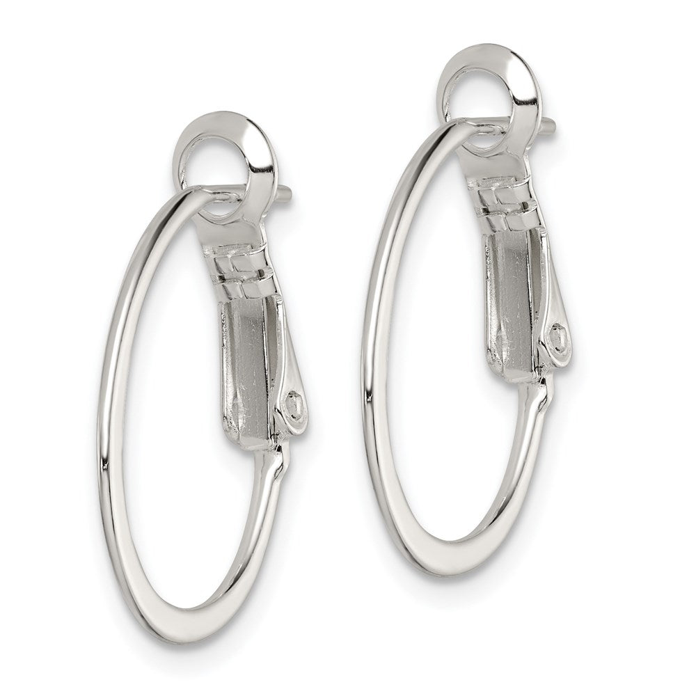 Sterlingsilber Rhodiniert 1.5mm Oval Omega Rückseite Creolen